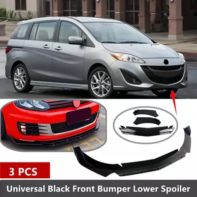 Universal Fit For 2012-17 Mazda 5 Mazda5 Front Bumper Splitter Spoiler Lip Black • $57.97