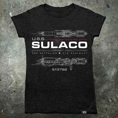 Ladies Aliens Sulaco USCM T Shirt Weyland Yutani M41A Xenomorph Facehugger Movie • $48.69