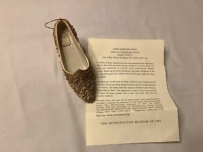 Vintage Metropolitan Museum Of Art Miniature Shoe Ornament Gold Sunburst  • $35