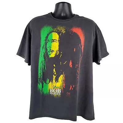Zion Rootswear Bob Marley T-Shirt Mens 2XL Colorful Jamaica Reggae Dreads Black • $14.85