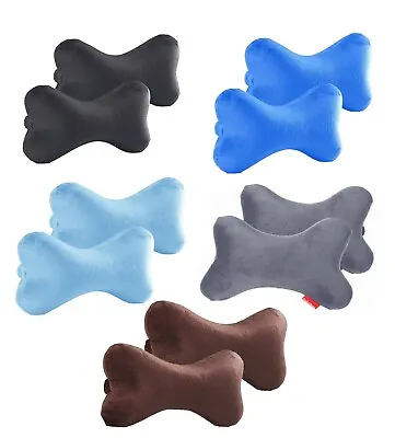 2 Dog Bone Memory Foam Car Neck Pillow Head Rest Travel Trip Posture Multi Color • $22.23