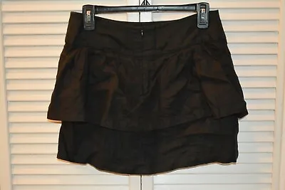 Forever 21 Black Peplum Skirt Size Medium Forever Twentyone Layered Zip Back USA • $11.99