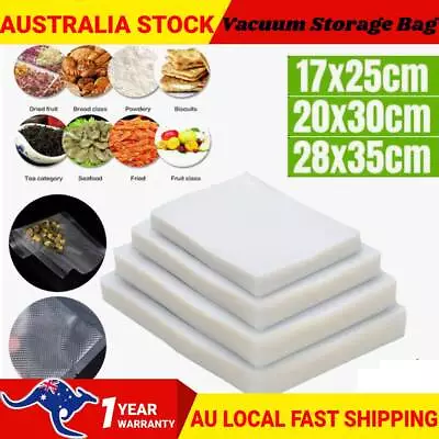 100-500X Textured Vaccum Food Sealer Bags Precut Saver Storage Vac Seal Cryovac • $67.63