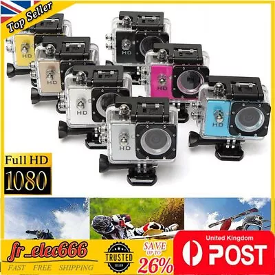 SJ4000 1080P Ultra HD Sport Action Camera DVR Helmet Cam Underwater Camcorder • £18.99