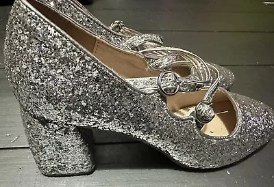 Wedding Glitter T Bar Sparkly Shoes OFFICE. Worn Once Size 6.5 • £15