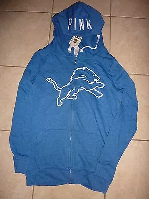 Victorias Secret Pink Applique Nfl Detroit Lions Full Zip Hoodie Nwt • $59.99