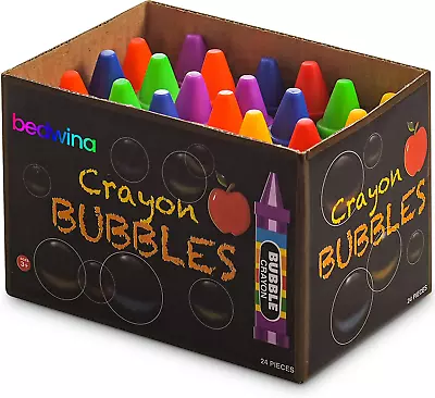 Mini Crayon Bubbles For Kids (Pack Of 24) Bulk Bubble Wands   • $13.40