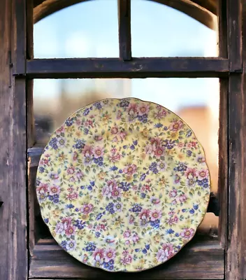 Chintz Collection By Royale Garden Staffordshire England 10.5  Plate Yellow Mult • $12.95