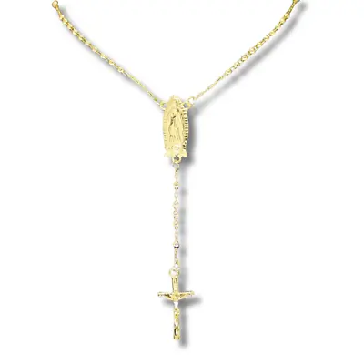 Rosary Necklace 14k Gold Plated Men Women Religious 24  Men Women Chain • $12.99