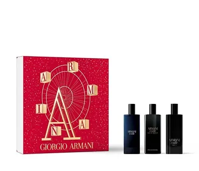 Giorgio Armani Code 3 X 15ml Men's Fragrance EDT And EDP Travel Size Gift Set • £49.95