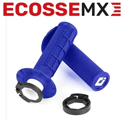 ODI Lock On GRIPS Half Waffle BLUE MX Motocross Enduro Grips 2 Stroke 4 Stroke • £26.95