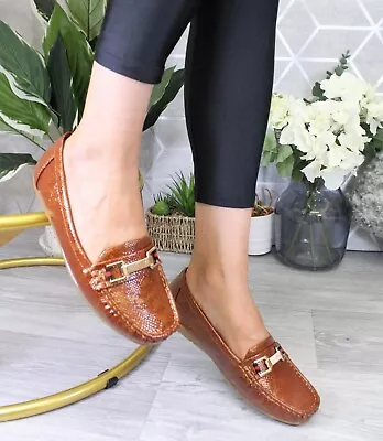 £12.95 • Buy Wedge Loafers School Shoes Slip On Pumps Flats Comfy Women Ladies Boat Work Size