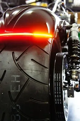 Flexible LED Motorcycle Light Bar W/ Brake And Turn Signals - 8  - Smoked Lens • $87.42