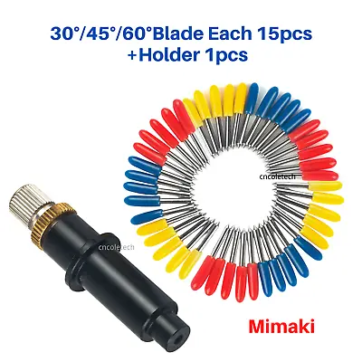 1blade Holder +15Pcs HQ Mimaki Blades Vinyl Cutte Cutting Plotter 30° 45° 60° • $24.47