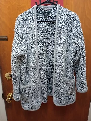 NWOT VERA WANG Women's Long Sleeve Cozy Sherpa Sweater Cardigan Size S- Grey • $15