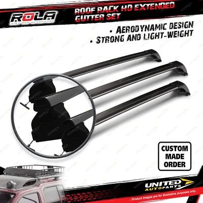 $773.95 • Buy 3 X Rola 1350mm HD Extended Gutter Roof Rack Bars For Mitsubishi Express Van