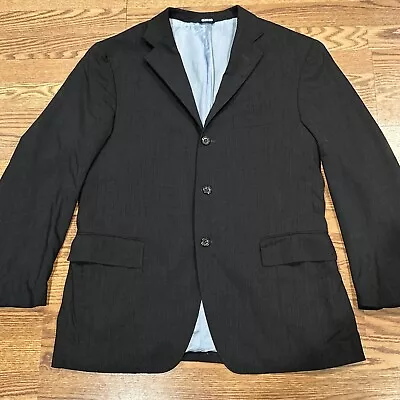 David Chu Wool Blazer Sport Coat Size 44R Gray Made In Italy Jacket • $50