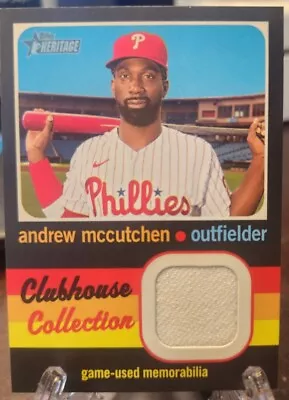 2020 Topps Heritage High ANDREW MCCUTCHEN Clubhouse Collection Relic Jersey Wte • $1.99