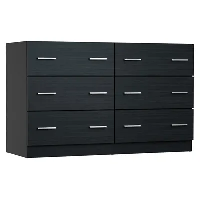 Artiss 6 Chest Of Drawers Cabinet Dresser Table Tallboy Lowboy Storage Black • $166.44