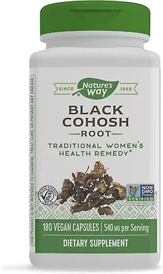 Black Cohosh Root 540 Mg Super Concentrated Menopause Supplement 180 Capsules • $20.99