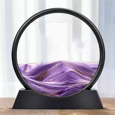 3D Moving Sand Art Picture Round Glass Deep Sea Sandscape In Motion Display Gift • £7.95