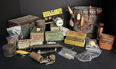 Vintage Lures & Accessories Lot. A Decorative Themes For Fishing Enthusiast • $210