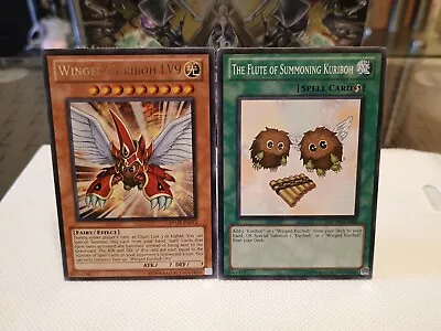 Yugioh RYMP Winged Kuriboh LV9 Rare & The Flute Of Summoning Kuriboh Common • £1.99