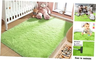 Rugs-Ultra Soft Indoor Modern Area Rugs Fluffy Living Room 3x5 Feet Fruit Green • $23.02