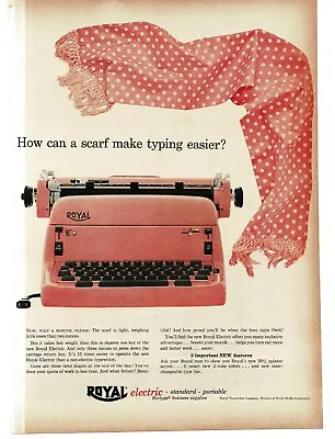 1956 Royal Electric Typewriter Pink Vintage Print Ad • $8.95