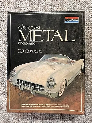 Monogram 1953 Corvette Diecast Metal & Plastic 1/24 Model Kit 1977 #6100 NIOB • $20