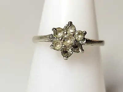 Sterling Silver And Diamond Ring MH Size 5 • $45