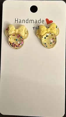 Handmade Disney Minnie Mouse Glitter Stud Earrings - You Choose • $8