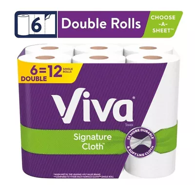 Viva Signature Cloth Paper Towels 6 Double Rolls • $20.49