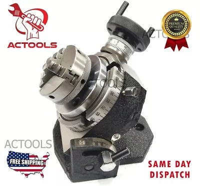 4  Inch Rotary Table Tilting With 3 Jaw 65mm Mini Lathe Chuck Milling Machine • $168.58