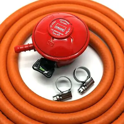 CALOR GAS BRAND 27mm PATO GAS REGULATOR 1mt HOSE/PIPE & 2 CLIPS 5 YEAR WARRANTY • £17.99