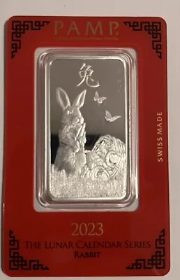 1 Oz Silver Bar - PAMP - 2023 Year Of The Rabbit • $26