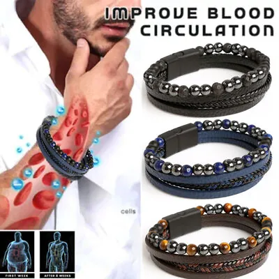 Magnetic Bracelet Therapy Weight Loss Arthritis Health Pain Relief For Men Boy • £6.39