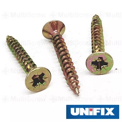£2.99 • Buy Chipboard Wood Screws Yellow Chippy 3.0 - 6.0 Mm Pozi Countersunk Zinc Chippie