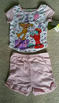 Sesame Street Elmo Zoe Short Summer Birthday Party Pajamas 2T NEW NWT 2 Piece • $24.99