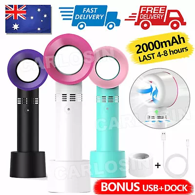 $13.85 • Buy Fashion 360° Portable Bladeless Fan Hand Held Mini No Leaf Handy Fan USB Cooler