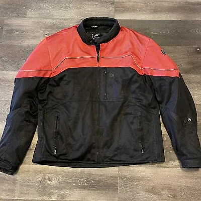 Fulmer Men's Mesh Motorcycle Jacket W/ Removable Liner Size 4XL Red Black • $40