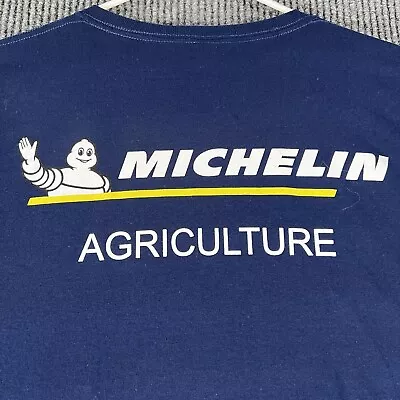 Michelin Agriculture Mens 3XL XXXL Blue Short Sleeve T Shirt With Pocket Jerzees • $14.39