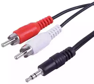 3.5mm Jack To 2 X RCA Cable AUX Twin Phono Headphone Mini Stereo Audio Lead Lot • £5.99