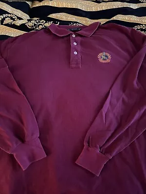 Burberry Polo Shirt Burgundy LS Burgundy XL  • $35