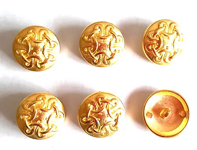 6 Large Metal Gold Shank Blazer Coat Craft Buttons 25mm 1  Chain Design • £3.49