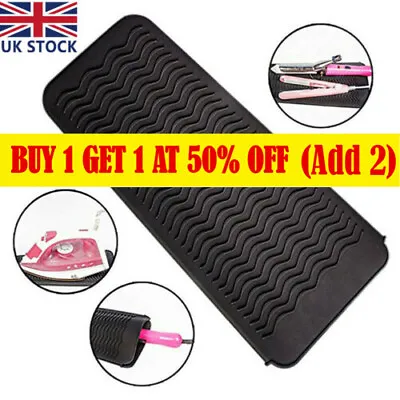 £6.29 • Buy Silicone Safety Heat Proof Pads Mat Pouch Protection For Hair Straighteners UK