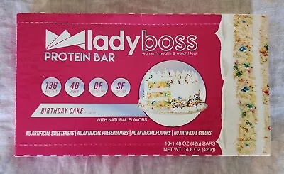 LadyBoss Protein Bars- BIRTHDAY CAKE Flavor - Brand New/Sealed • $10