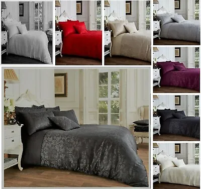 Luxury VINCENZA DAMASK Printed Reversible Duvet Cover+Pillow Case Bedding Set Gc • £17.99