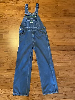 Liberty Overalls Mens 32x30 Blue Denim Bibs Carpenter Logo Farmers Workwear • $35