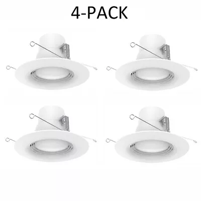 4-PACK EcoSmart 6 In. White LED Recessed Trim DL-N35A13FR1-27 W/ Bluetooth • $34.99